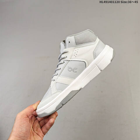 On THE ROGER Clubhouse Mid Light Grey White EU 36-45 Sneaker Casual Sneakers - Unisex (BS-69800)