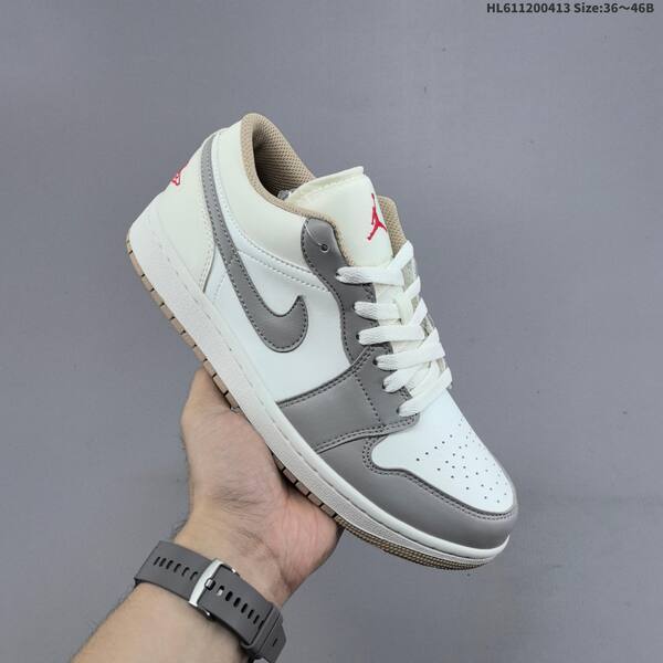 Jordan Air Jordan 1 Low Sail / Grey / White / Red 36~46B casual