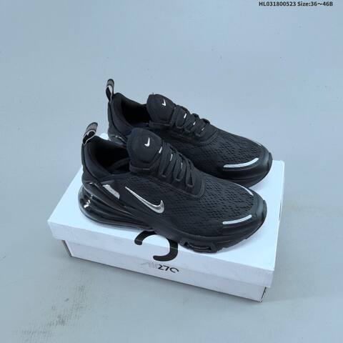 Nike Air Max 270 Premium Black Metallic Silver White EU 36-46 Running Shoe - Unisex (BS-60182)