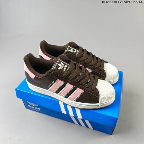 Adidas Superstar Brown Pink White Gum EU 35-44 Skate Shoe - Unisex (BS-65400)