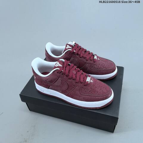Nike Air Force 1 07 LV8 Kobe Burgundy White EU 36-45 Sneaker - Unisex (BS-60280)