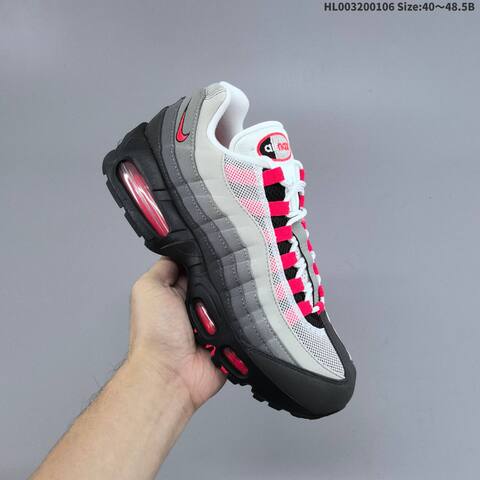 Nike Air Max 95 White Grey Black Red EU 40-48 5 Running Shoe - Men's (BS-62202)