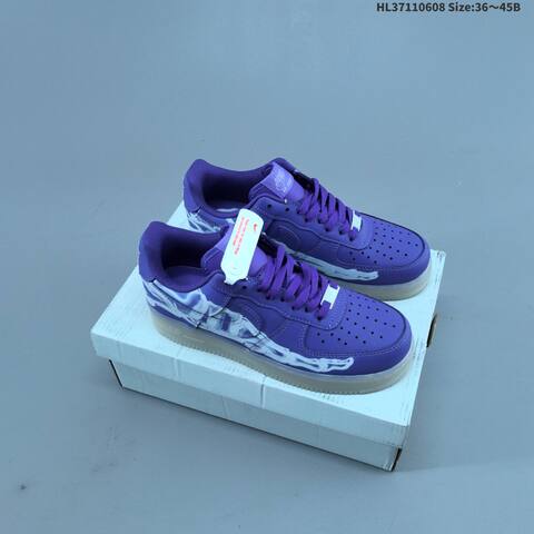 Nike Air Force 1 07 Skeleton Black Purple White EU 36-45 Sneaker - Unisex (BS-59950)
