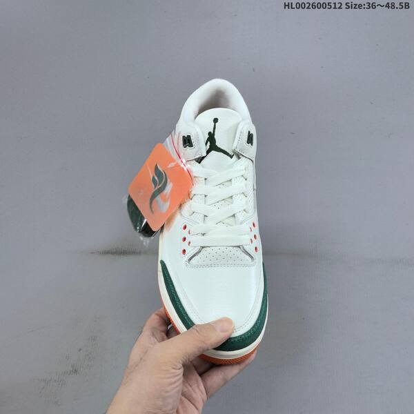 Jordan Air Jordan 3 Retro white/green/orange 36~48.5 basketball