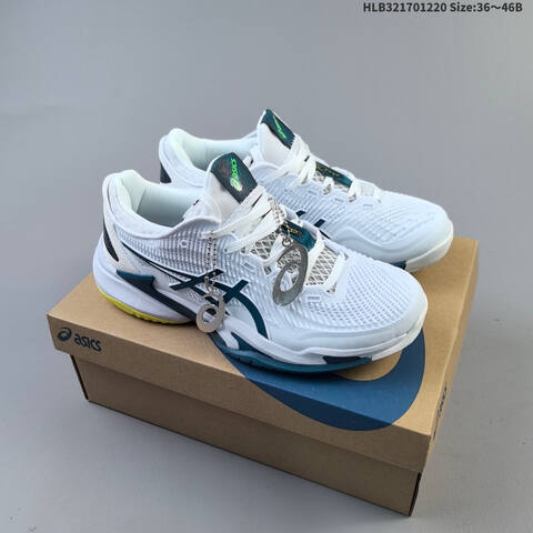 ASICS Court Control FF 3 Paris White Dark Teal Neon Yellow EU 36-46 Tennis Shoe Casual Sneakers - Unisex BS-69134