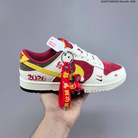 Nike Dunk Low Year Of The Horse White Grey Red Cream EU 36 45 Skate Shoe EU 36-45 - Unisex (BS-61582)
