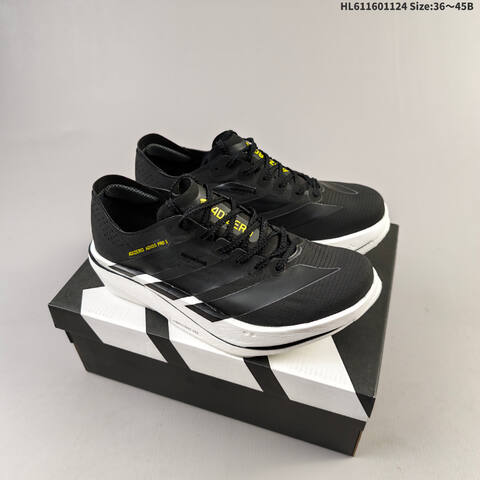 Adidas Adizero Adios Pro 5 Black White Yellow EU 36-45 Running Shoe - Unisex (BS-65465)