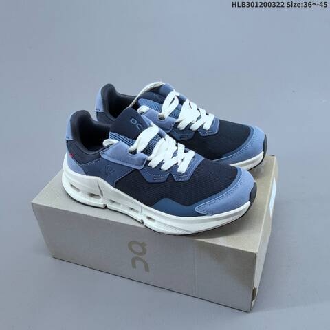 On Cloud Tec Gray White Navy Blue EU 36-45 Running Shoe Running Sneakers - Unisex (BS-69666)