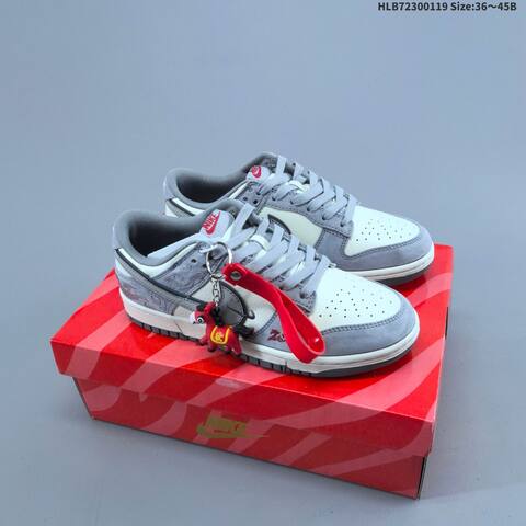 Nike Dunk Low Off White Grey Red Black EU 36-45 Skate Shoe - Unisex (BS-61906)