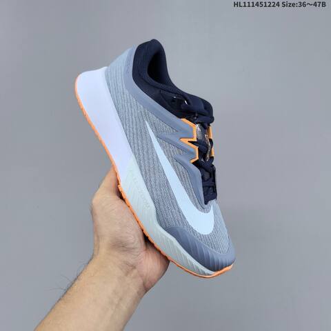 Nike M ZOOM VAPOR PRO 3 HC Grey Navy Blue Orange White EU 36-47 Tennis Shoe - Unisex (BS-62487)