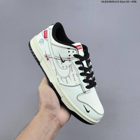 Nike SB Dunk Low Retro Supreme DIY Off White Black Red Grey EU 36-45 Skate Shoe - Unisex (BS-61896)