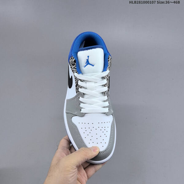 Nike Air Jordan 1 Low white/gray/blue/black 36~46B casual
