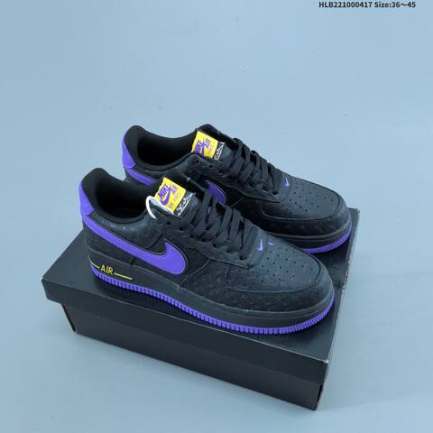 Nike Air Force 1 07 Black Purple Yellow White EU 36-45 Sneaker - Unisex (BS-60672)
