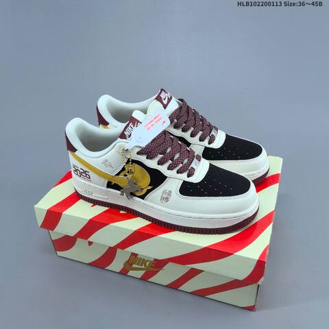 Nike Air Force 1 07 LV8 Off White Red Black Gold EU 36-45 Sneaker - Unisex (BS-62019)