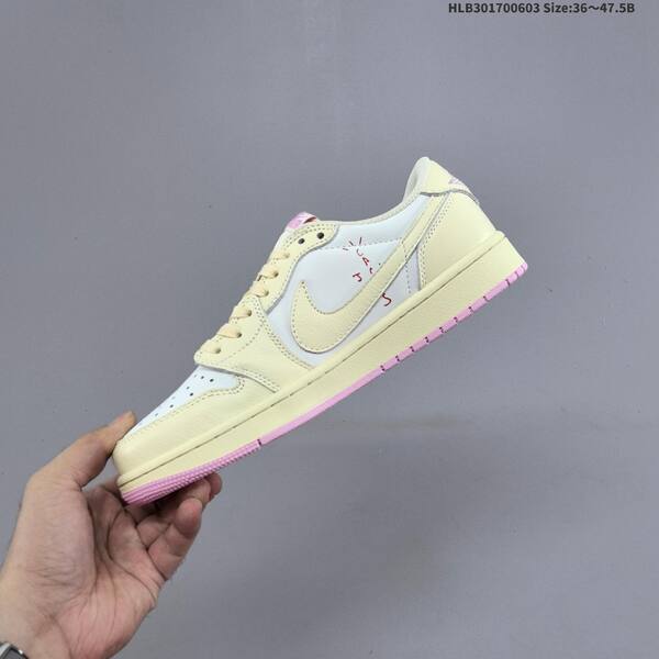 Nike Air Jordan 1 Low x Travis Scott white/pink/cream/pastel 36~47.5 lifestyle