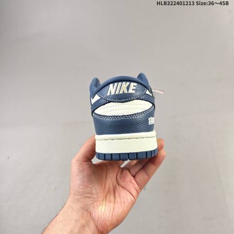 Nike SB Dunk Low Retro DIY Stussy Sail Navy Blue White EU 36-45 Skate Shoe - Unisex (BS-62720)