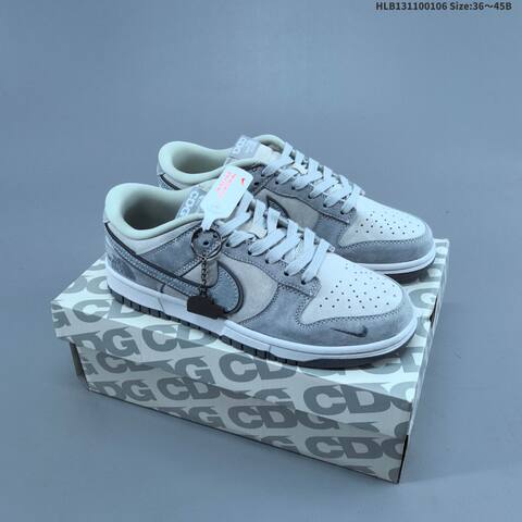 Nike SB Dunk Low Light Grey White Dark Grey EU 36-45 Skate Shoe - Unisex (BS-62181)
