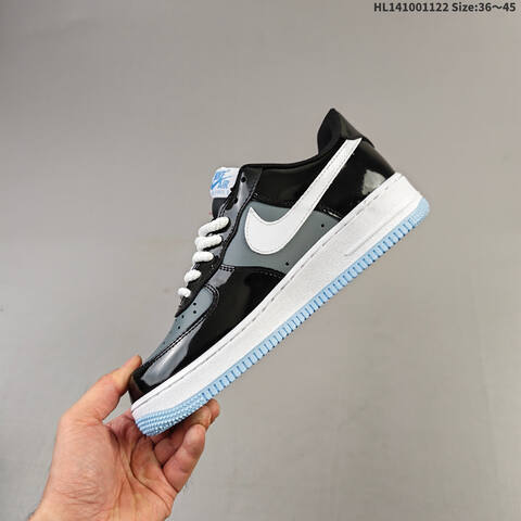 Nike Air Force 1 Low Black White Light Blue EU 36-45 Sneaker - Unisex (BS-63293)