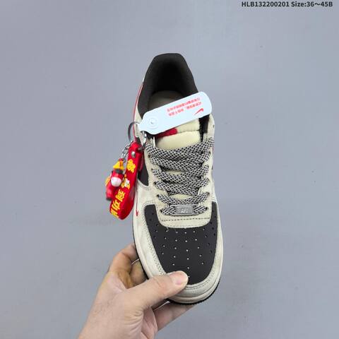 Nike Air Force 1 07 LV8 Beige Black Red EU 36-45 Sneaker - Unisex (BS-61592)