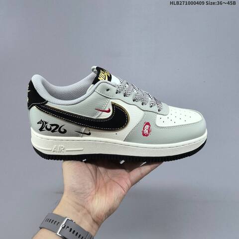 Nike Air Force 1 07 LV8 White Black Gold EU 36-45 Sneaker - Unisex (BS-60852)
