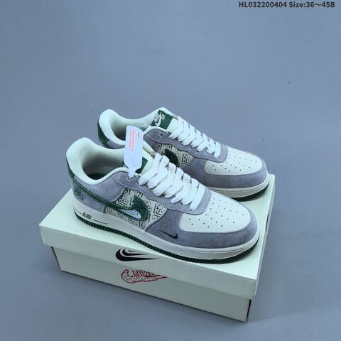 Nike Air Force 1 07 Low Grey Cream Green EU 36-45 Sneaker - Unisex (BS-60932)
