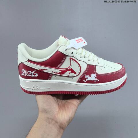 Nike Air Force 1 07 Low White Red Black Gold EU 36-45 Sneaker - Unisex (BS-61450)