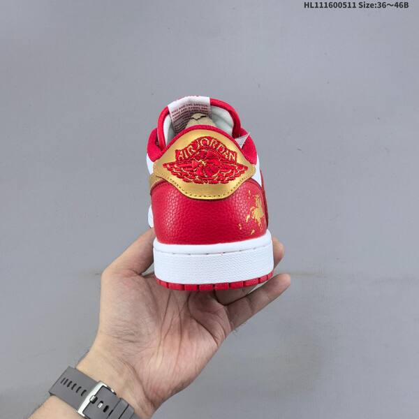 Nike Air Jordan 1 Low white/red/gold 36~46B casual