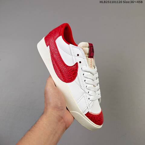 Nike Blazer Low 77 Jumbo White Black Red Sail EU 36 45 Skate Shoe EU 36-45 - Unisex (BS-63383)