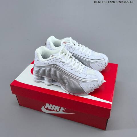Nike Shox R4 Light Pink Silver White Red EU 36-45 Running Shoe - Unisex (BS-62374)
