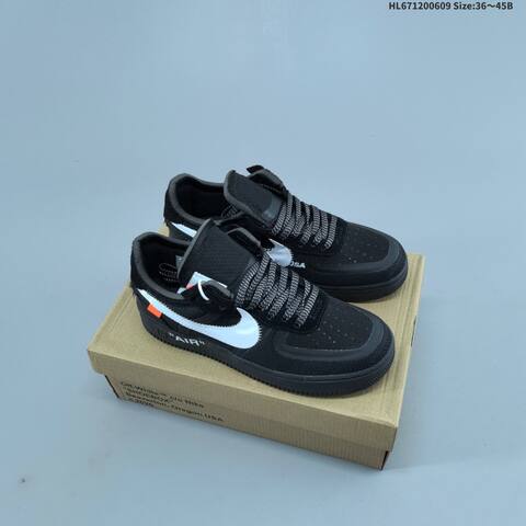 Nike Air Force 1 Low Off White Volt Black White Orange EU 36-45 Sneaker - Unisex (BS-59937)