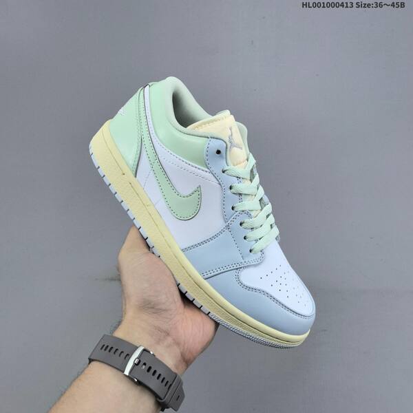 Jordan Air Jordan 1 Low light blue/white/mint green/cream 36~45 casual