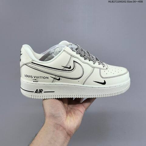 Nike Air Force 1 07 Low Black White Yellow Gray EU 36-45 Sneaker - Unisex (BS-61581)