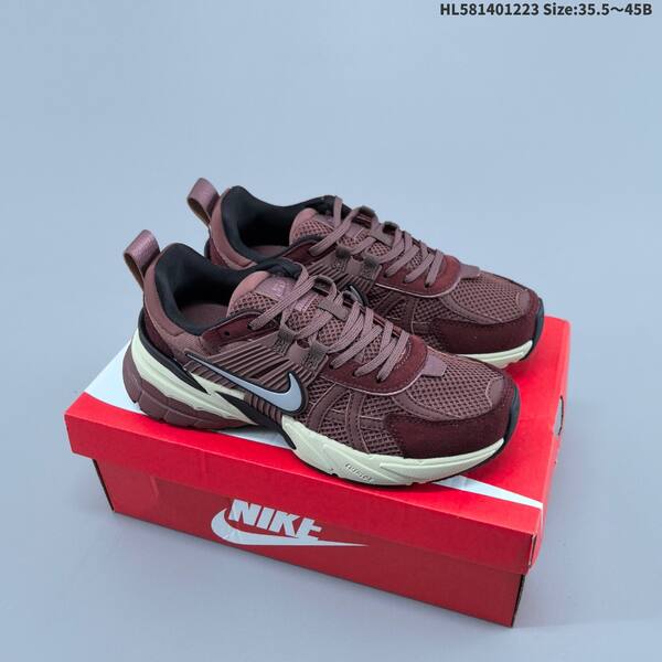 Nike V2K Run burgundy silver white brown EU 35 5-45 running shoe