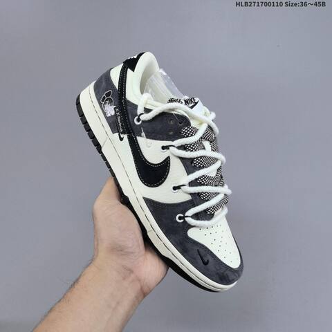 Nike SB Dunk Low Off White Black Dark Grey EU 36-45 Skate Shoe - Unisex (BS-62089)