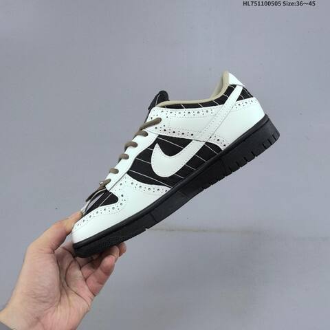 Nike SB Dunk Low White Black Brown Beige EU 36-45 Skate Shoe - Unisex (BS-60499)