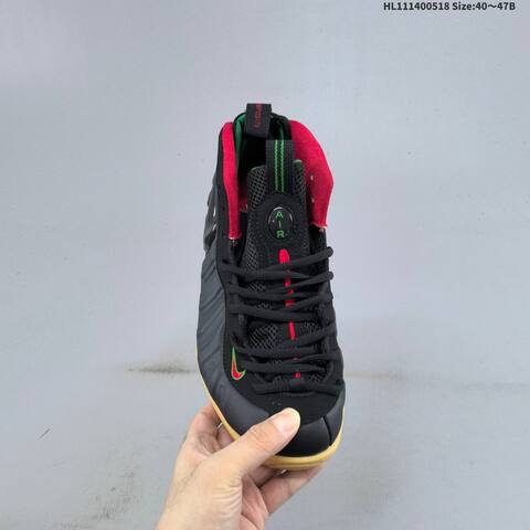 Nike Air Foamposite Pro Black Red Green Gum EU 40-47 Basketball Shoe - Men's (BS-60278)