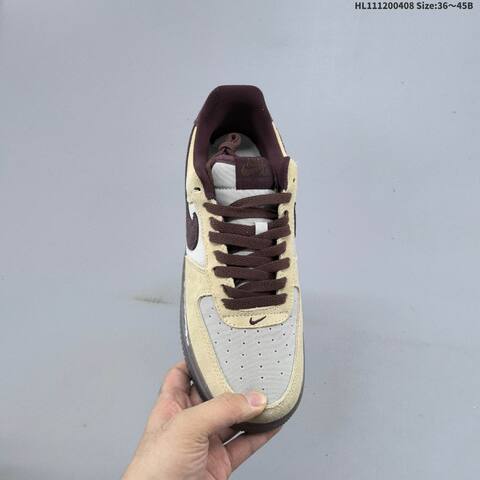 Nike Air Force 1 Low Beige Light Grey Dark Brown EU 36-45 Sneaker - Unisex (BS-60898)