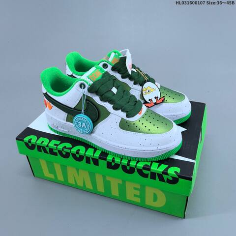 Nike Air Force 1 07 White Dark Green Bright Green Orange EU 36-45 Sneaker - Unisex (BS-62170)