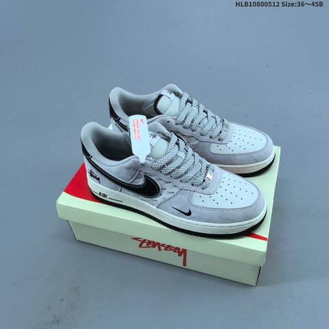 Nike Air Force 1 07 LV8 Stussy White Black Red Gray EU 36-45 Skate Shoe - Unisex (BS-60377)