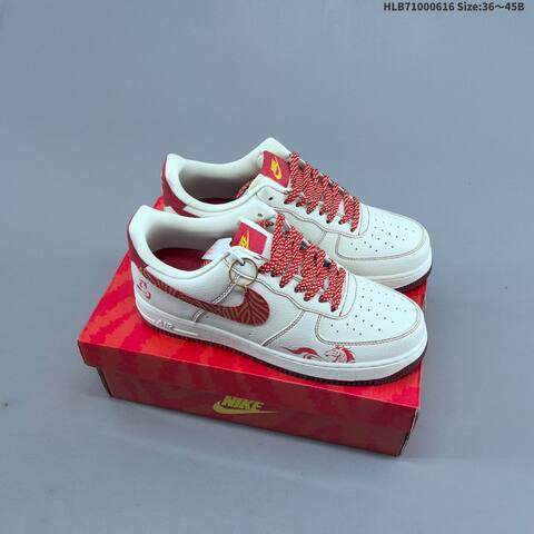 Nike Air Force 1 07 LV8 DQ6628 White Red Black Gold EU 36-45 Sneaker - Unisex (BS-59918)