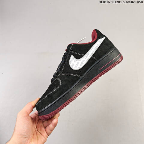 Nike Air Force 1 07 Black White Red EU 36-45 Sneaker - Unisex (BS-62915)