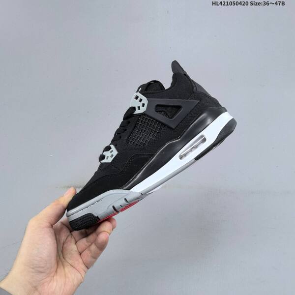 Jordan Air Jordan 4 Retro black/grey/white 36～47B basketball