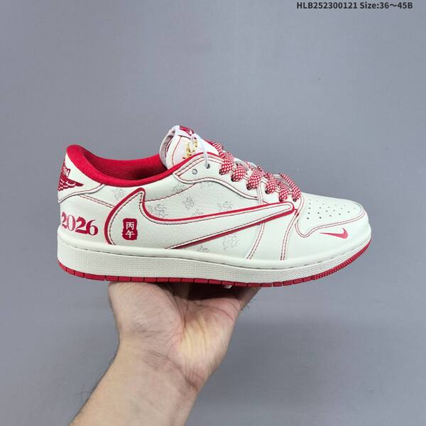 Nike Air Jordan 1 Low white/red/black 36~45B lifestyle