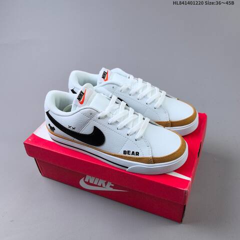 Nike Court Legacy CU4150-109 White Black Red Tan EU 36-45 Skate Shoe - Unisex (BS-62546)