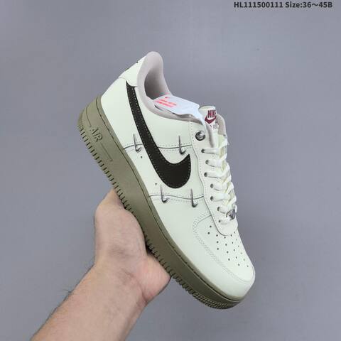 Nike Air Force 1 07 IQ9802-022 Sail Black Olive Grey Silver EU 36-45 Sneaker - Unisex (BS-62056)