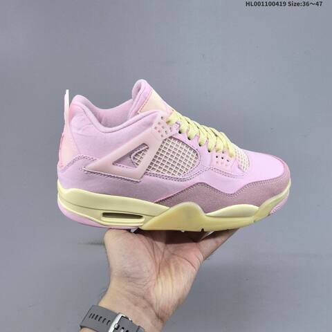 Jordan Air Jordan 4 Retro Pink Purple Yellow 36 47 Basketball - Unisex (BS-66139)