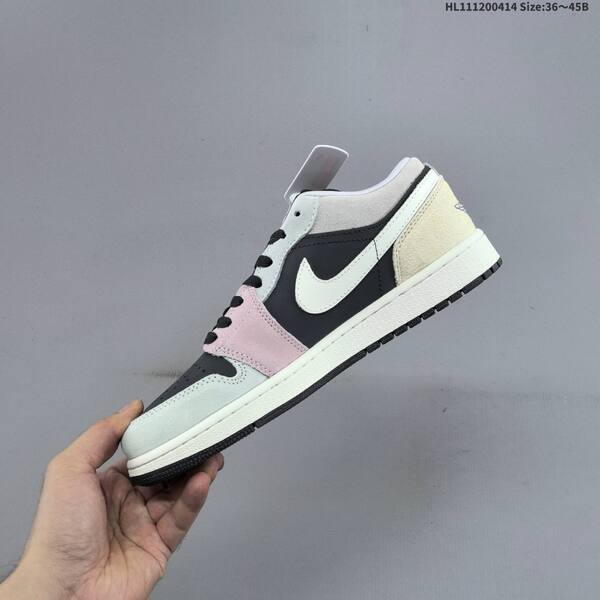Nike Air Jordan 1 Low black/grey/pink/white 36~45 basketball