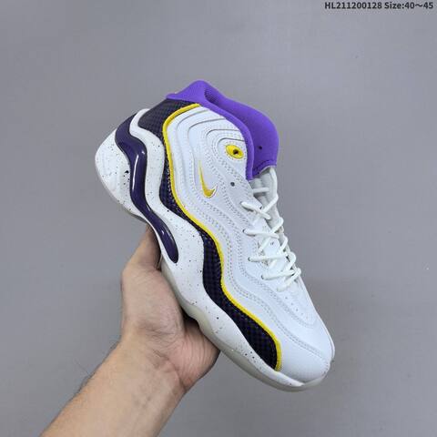 Nike Air Zoom Flight 96 White Black Red Purple Yellow EU 40-45 Basketball Shoe - Men's (BS-61697)