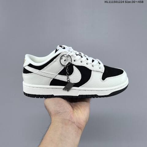 Nike SB Dunk Low Retro DIY White Black EU 36-45 Skate Shoe - Unisex (BS-62483)