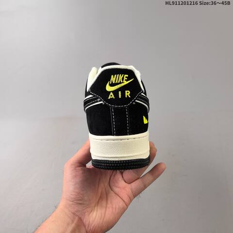 Nike Air Force 1 07 Black White Neon Yellow EU 36-45 Sneaker - Unisex (BS-62639)